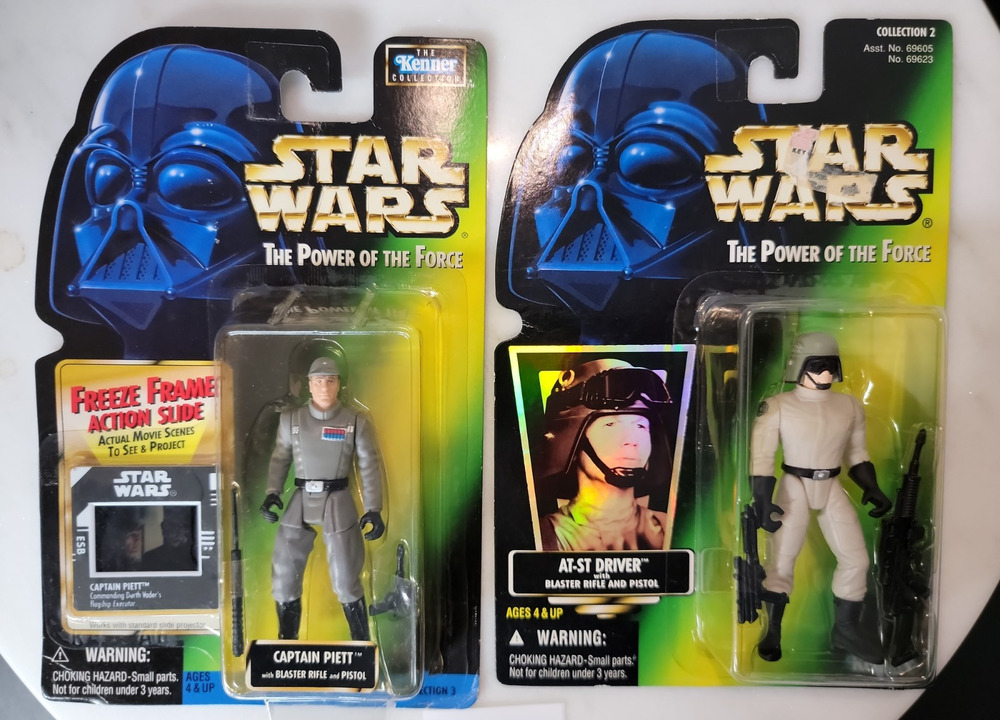 Kenner Star Wars POTF2 Freeze Frame Captain Piett & AT-ST Driver 1995 Holograph